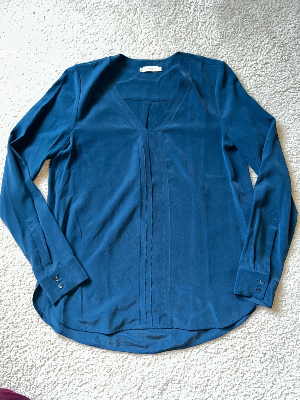 Vince Teal V-Neck Blouse
